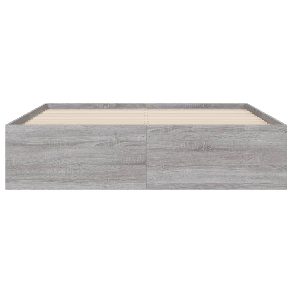 Bed Frame with Drawers without Mattress Grey Sonoma 120x200 cm
