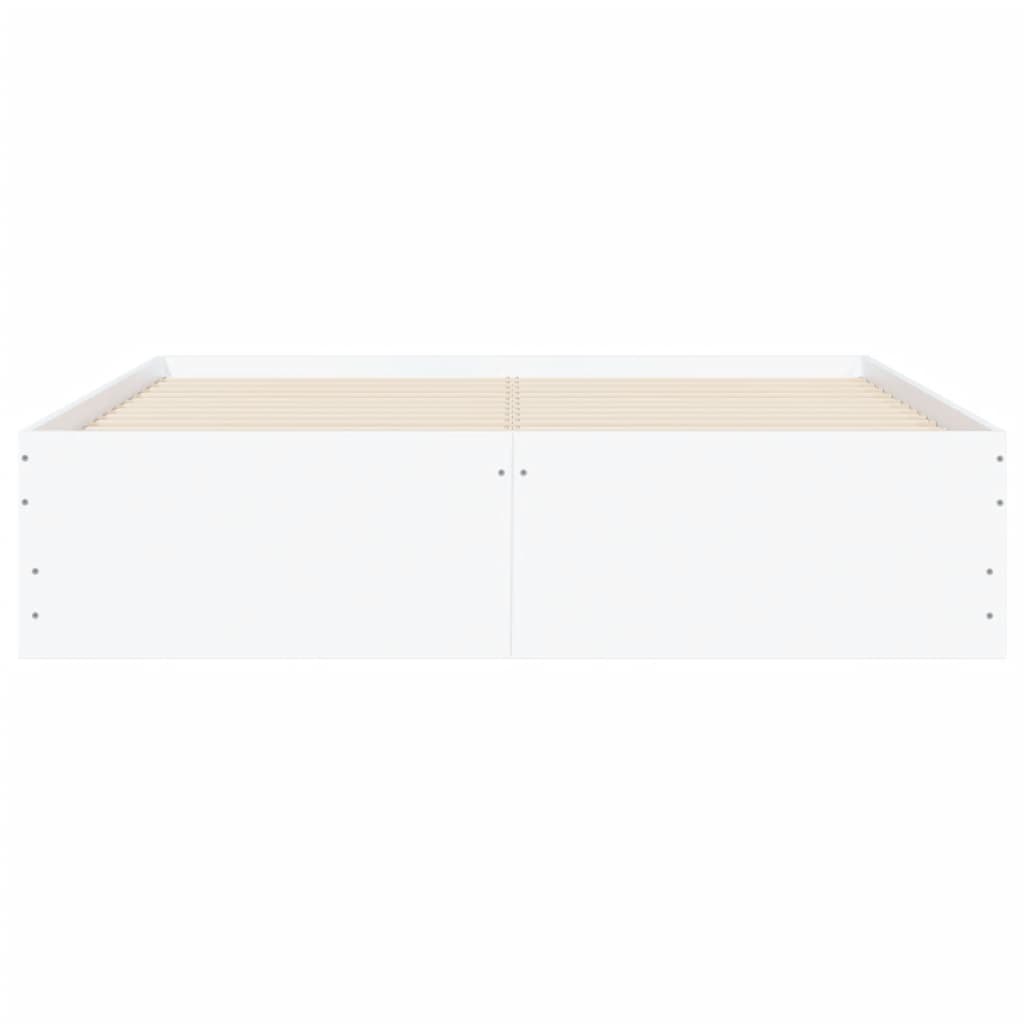 Bed Frame with Drawers without Mattress White 135x190 cm Double