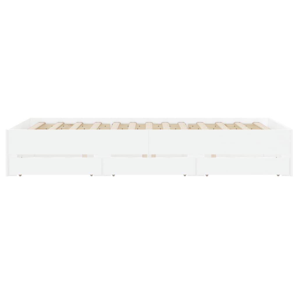 Modern Wooden Double Size 135cm Bed Frame Base With Storage Drawers