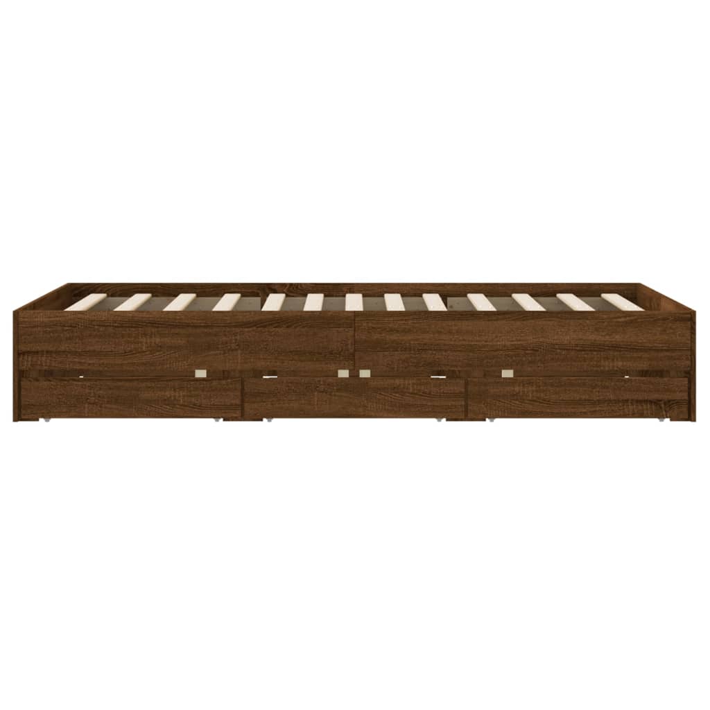 Modern Wooden Double Size 135cm Bed Frame Base With Storage Drawers