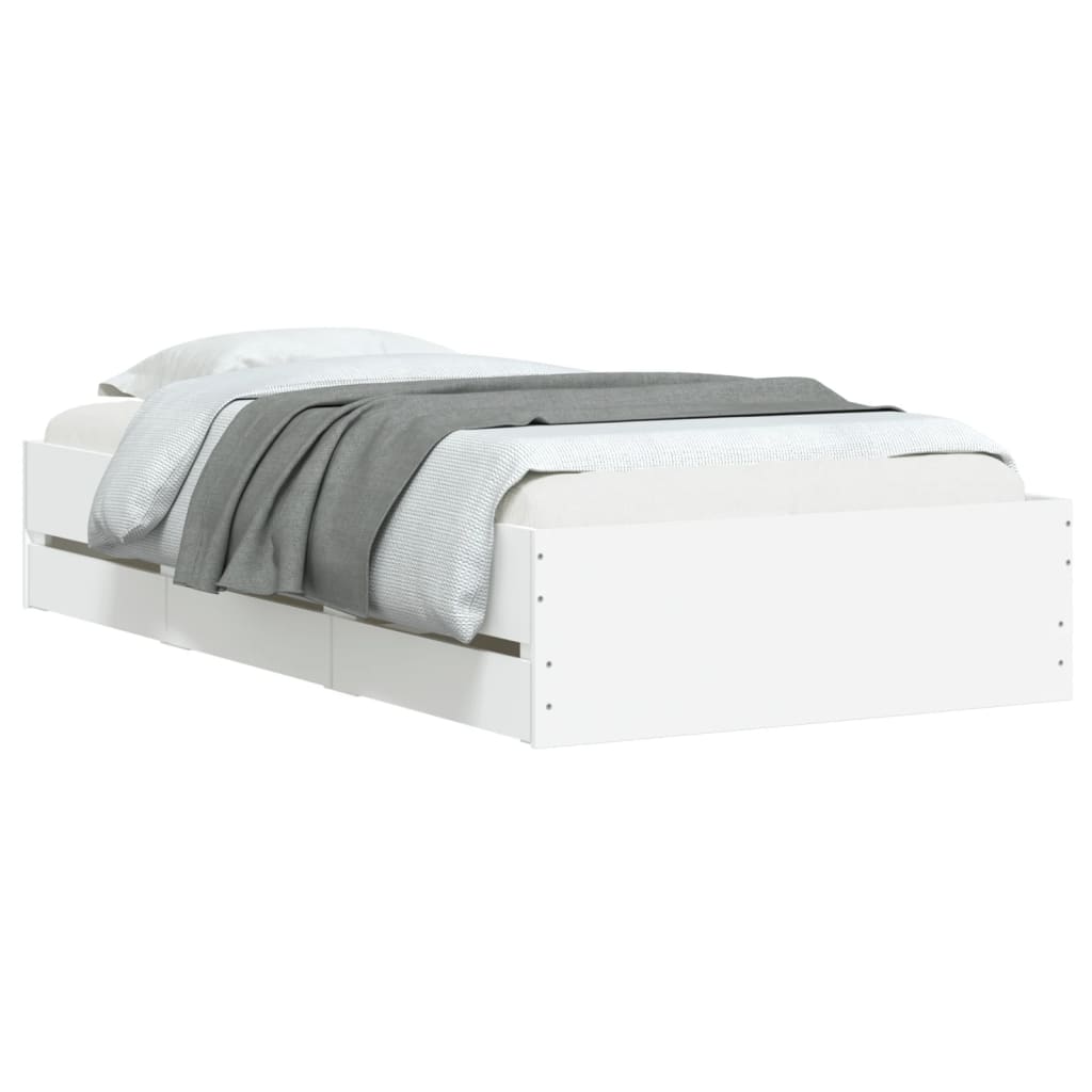 Modern Wooden Single Size 90cm Bed Frame Base With Storage Drawers