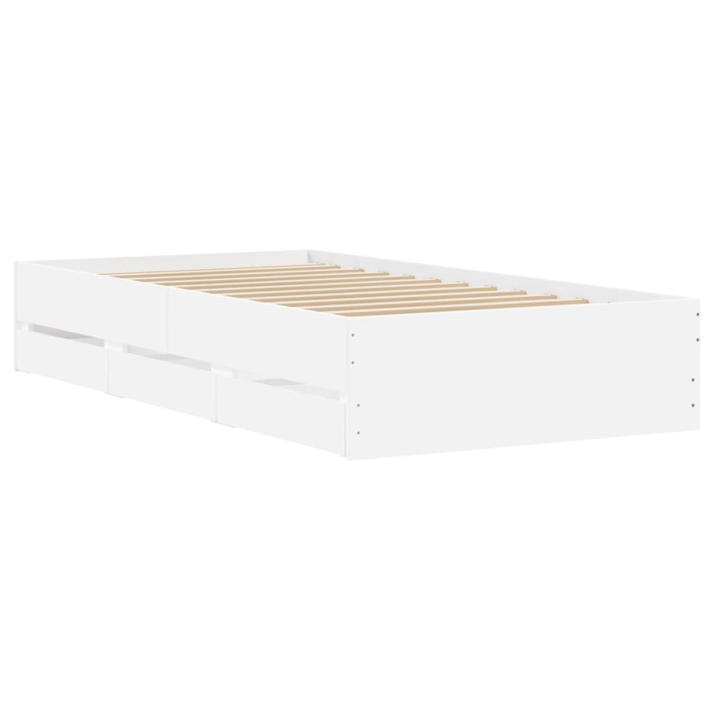 Modern Wooden Single Size 90cm Bed Frame Base With Storage Drawers