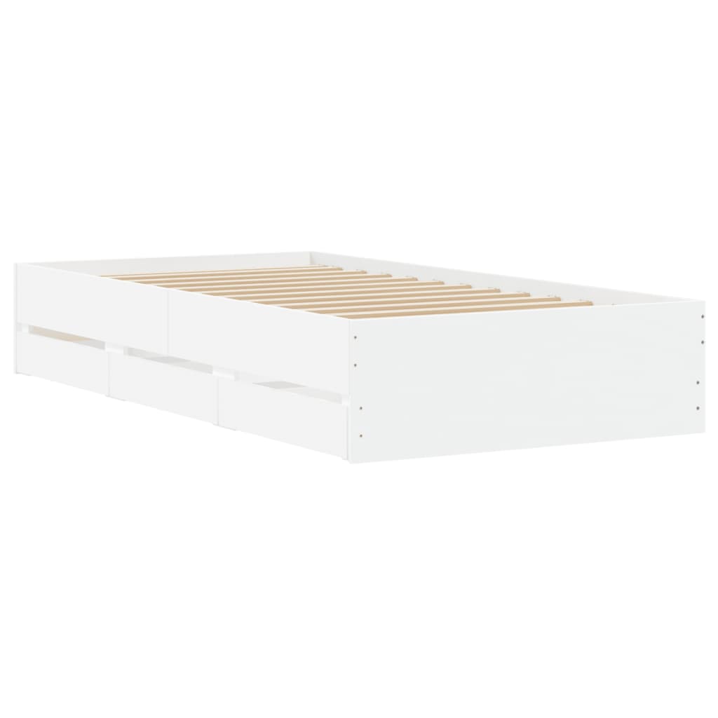 Modern Wooden Single Size 90cm Bed Frame Base With Storage Drawers