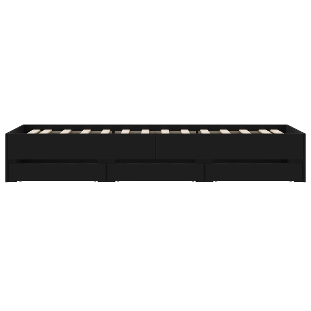 Modern Wooden Single Size 90cm Bed Frame Base With Storage Drawers