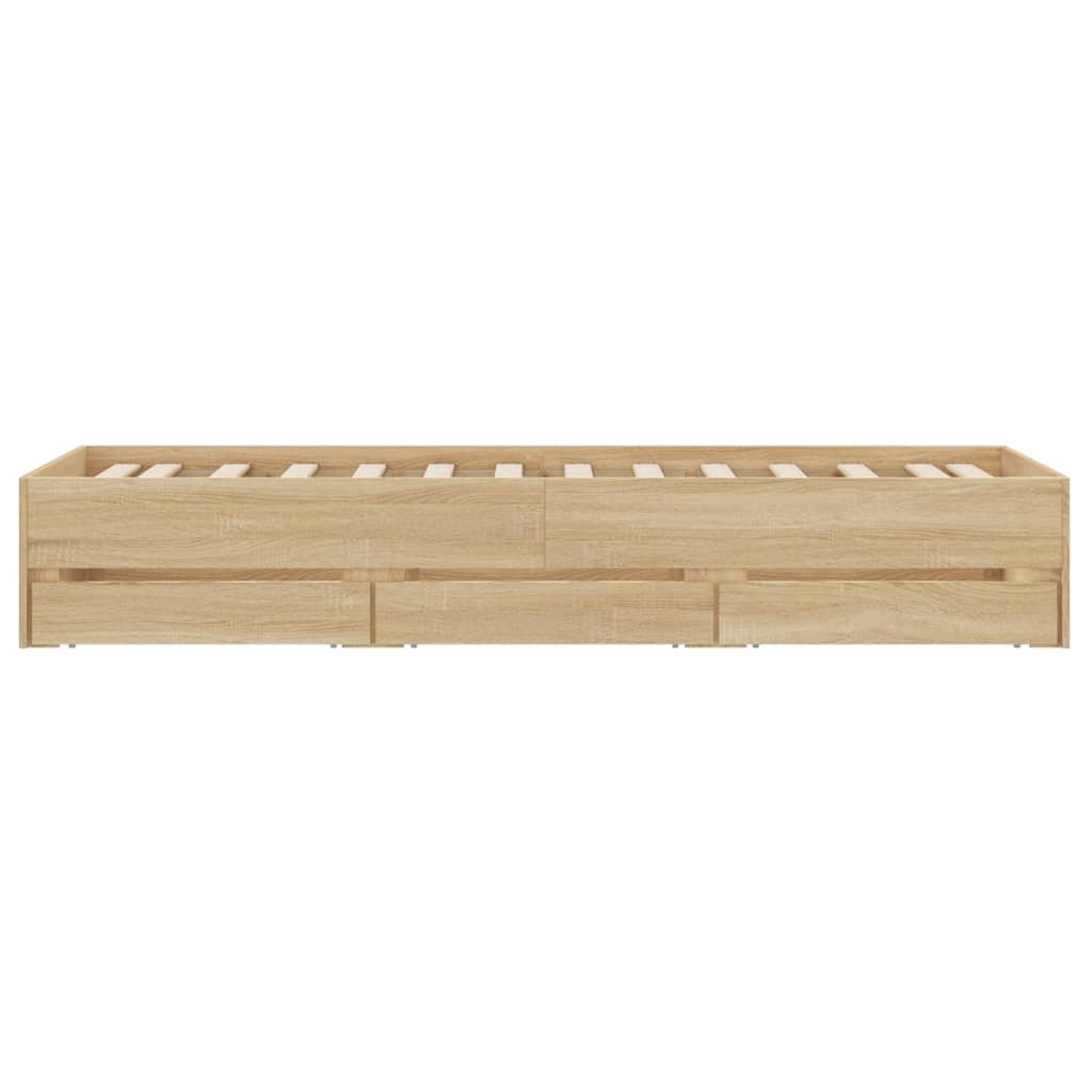 Modern Wooden Single Size 90cm Bed Frame Base With Storage Drawers