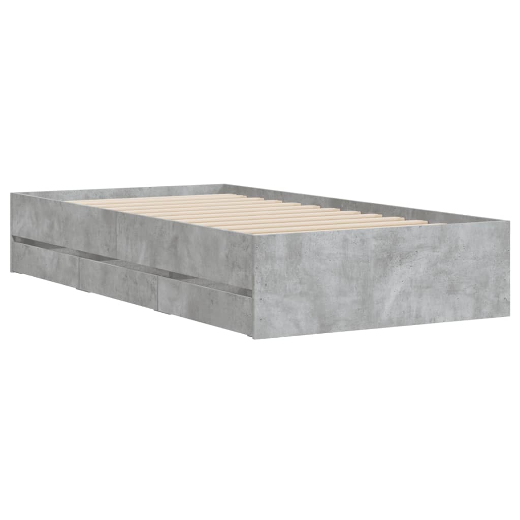 Modern Wooden Single Size 90cm Bed Frame Base With Storage Drawers