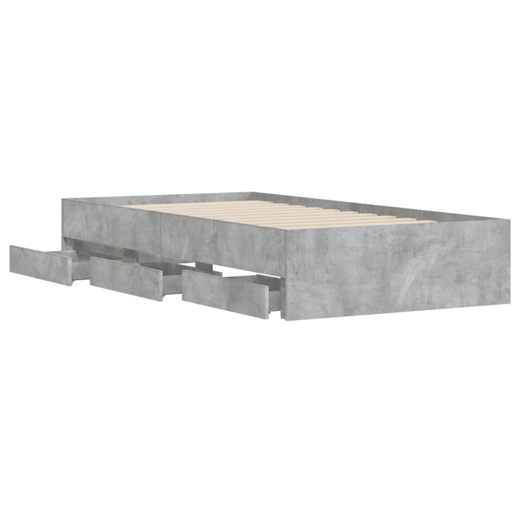 Modern Wooden Single Size 90cm Bed Frame Base With Storage Drawers
