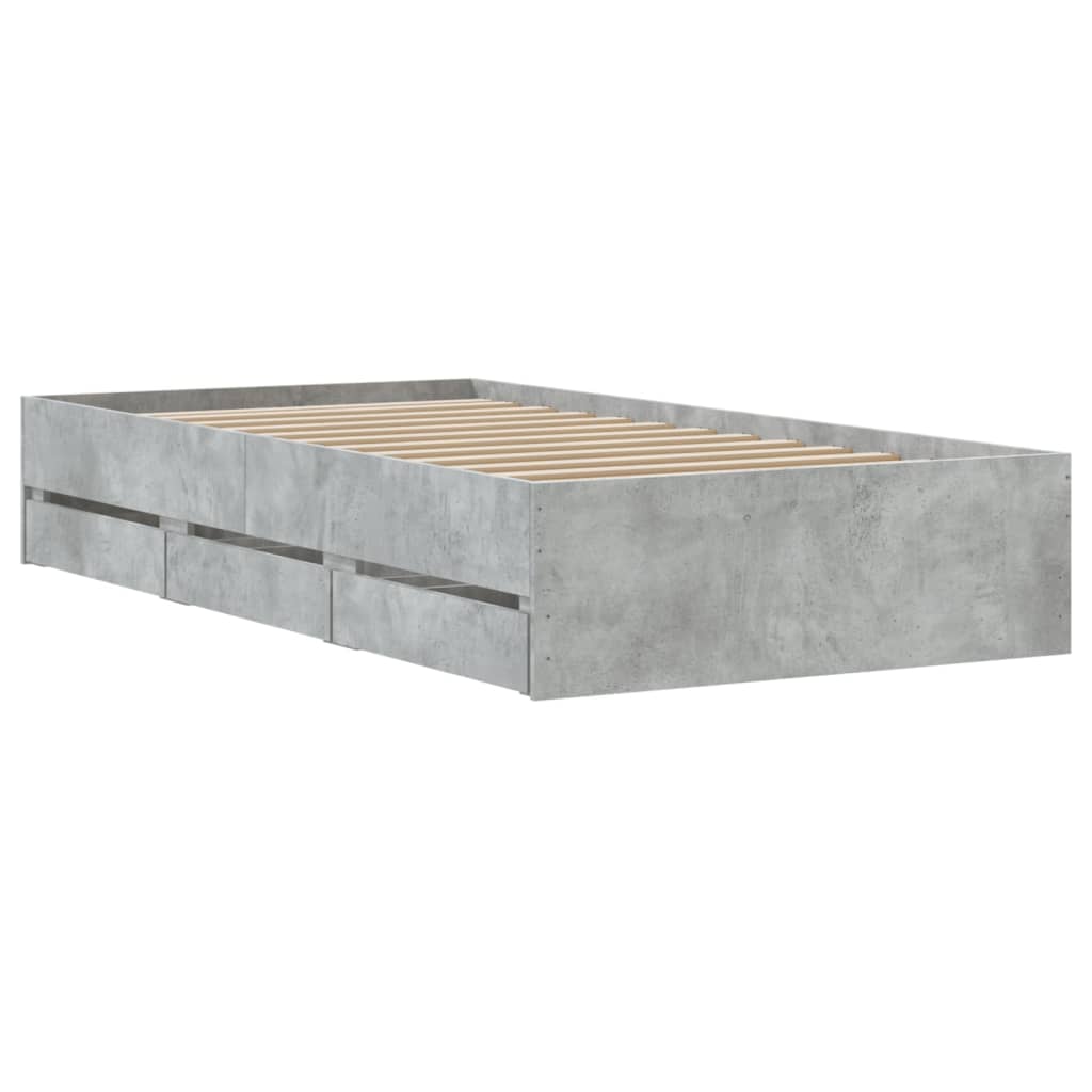 Modern Wooden Single Size 90cm Bed Frame Base With Storage Drawers