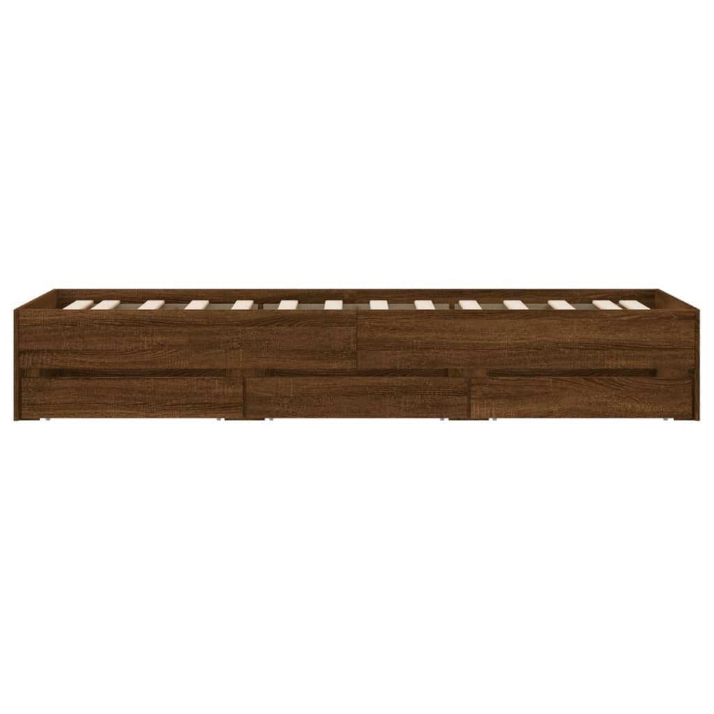 Modern Wooden Single Size 90cm Bed Frame Base With Storage Drawers