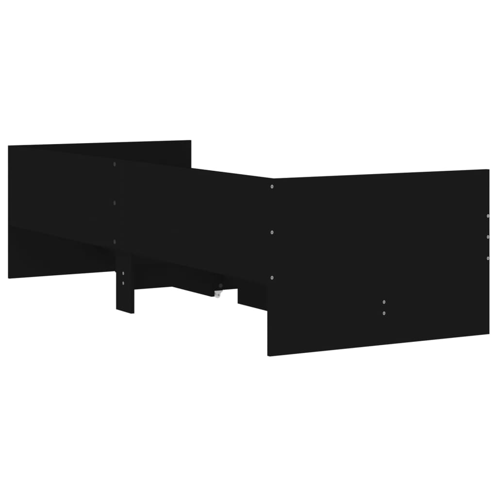 Bed Frame with Drawers without Mattress Black 100x200 cm