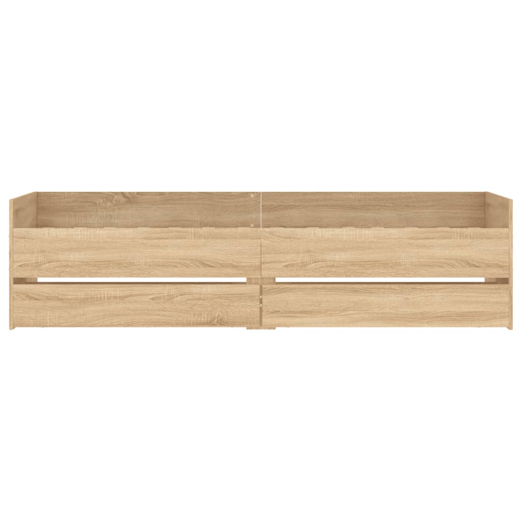 Bed Frame with Drawers without Mattress Sonoma Oak 100x200 cm