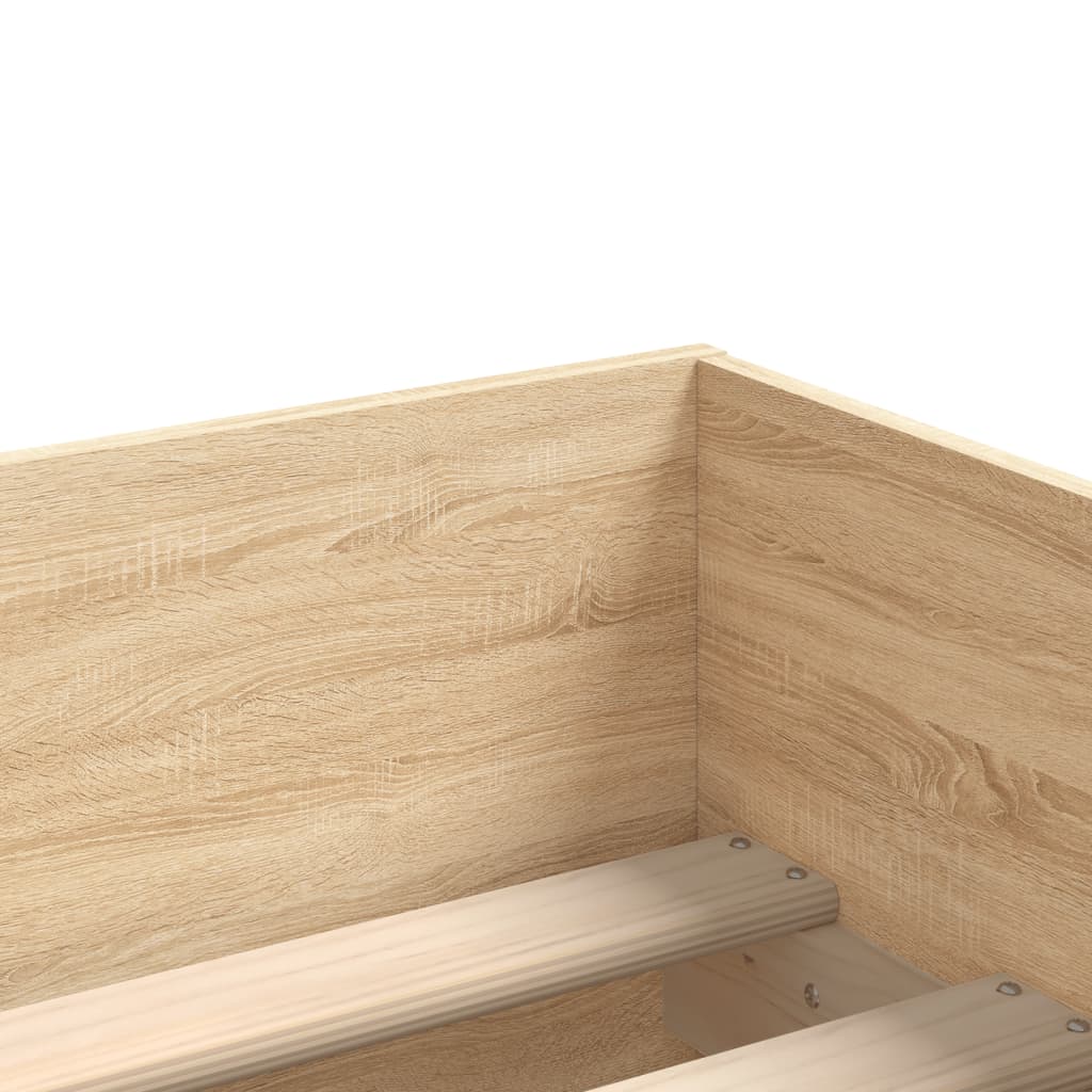 Bed Frame with Drawers without Mattress Sonoma Oak 100x200 cm