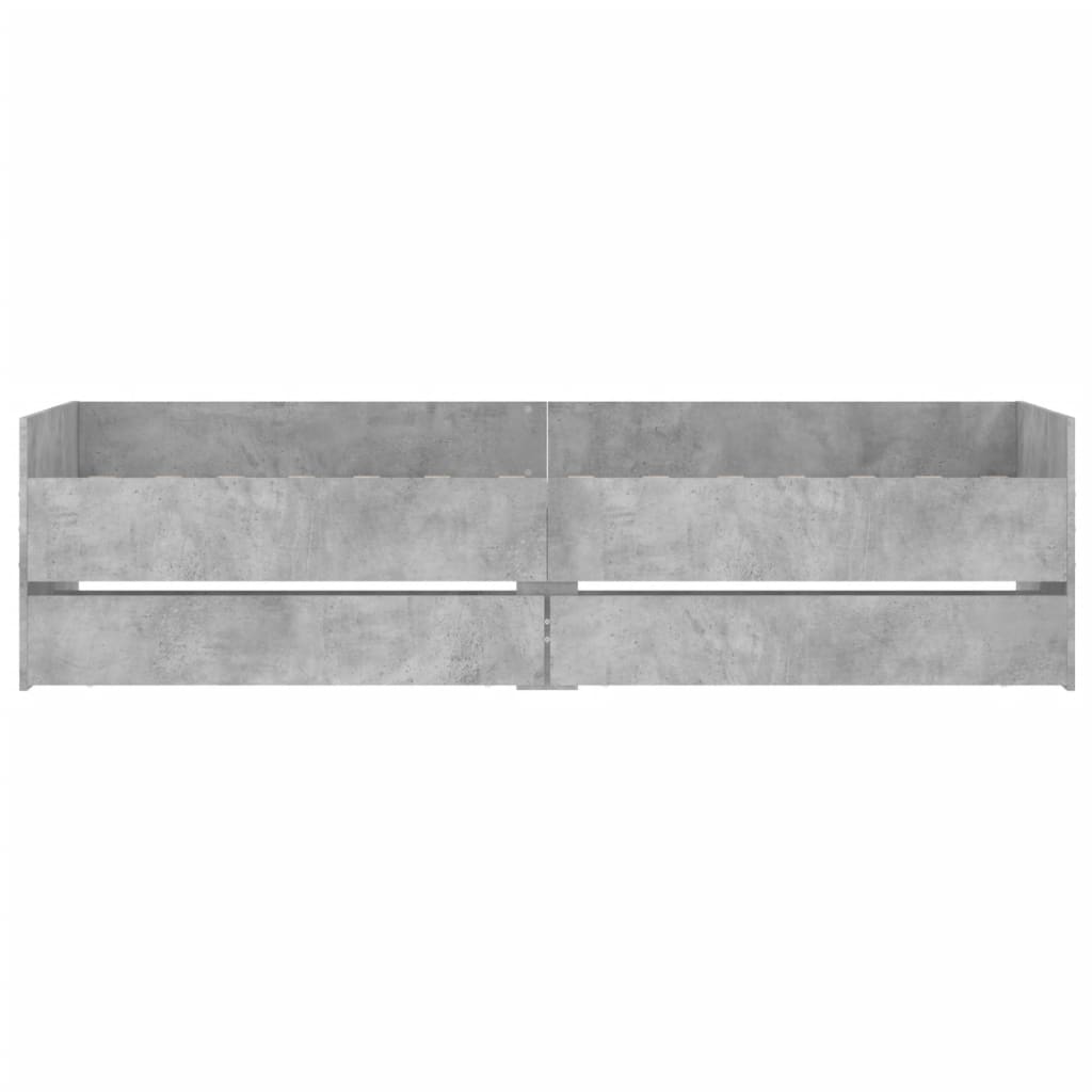 Bed Frame with Drawers without Mattress Concrete Grey 90x200 cm