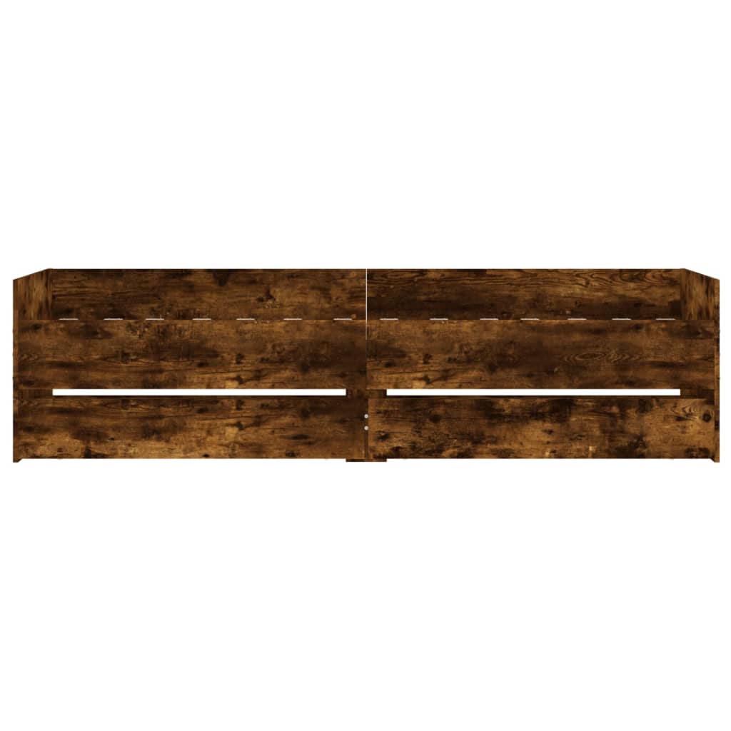 Bed Frame with Drawers without Mattress Smoked Oak 90x190 cm Single