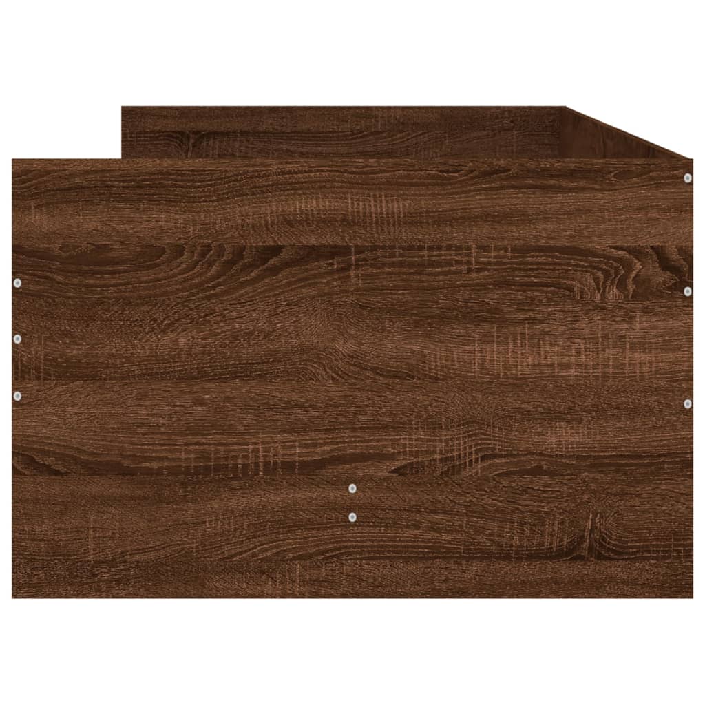 Bed Frame with Drawers without Mattress Brown Oak 90x190 cm Single