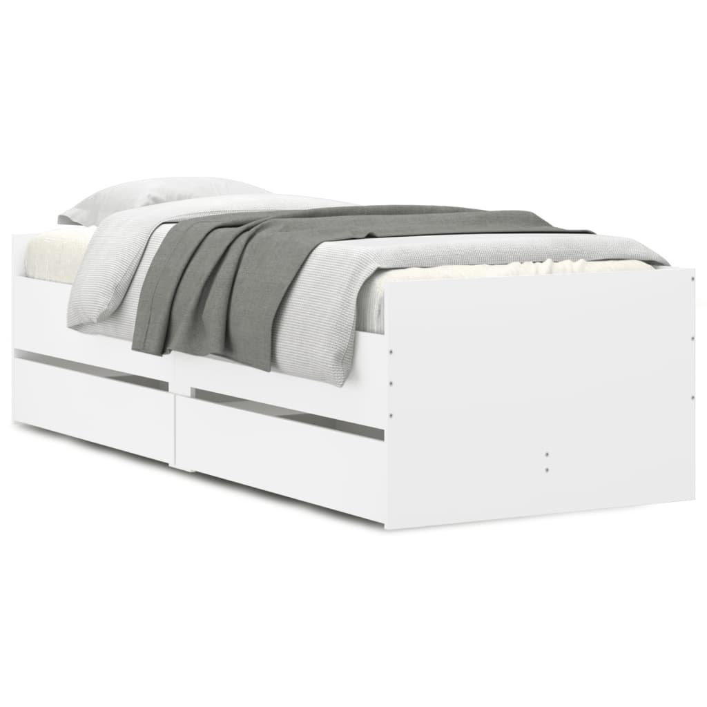 Bed Frame without Mattress White 75x190 cm Small Single Small Single