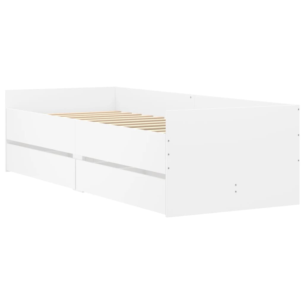 Bed Frame without Mattress White 75x190 cm Small Single Small Single