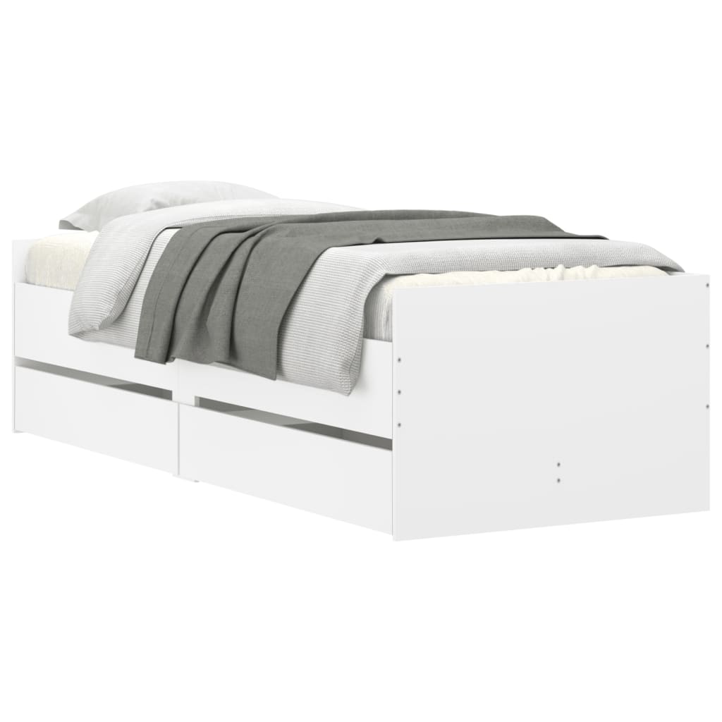 Bed Frame without Mattress White 75x190 cm Small Single Small Single