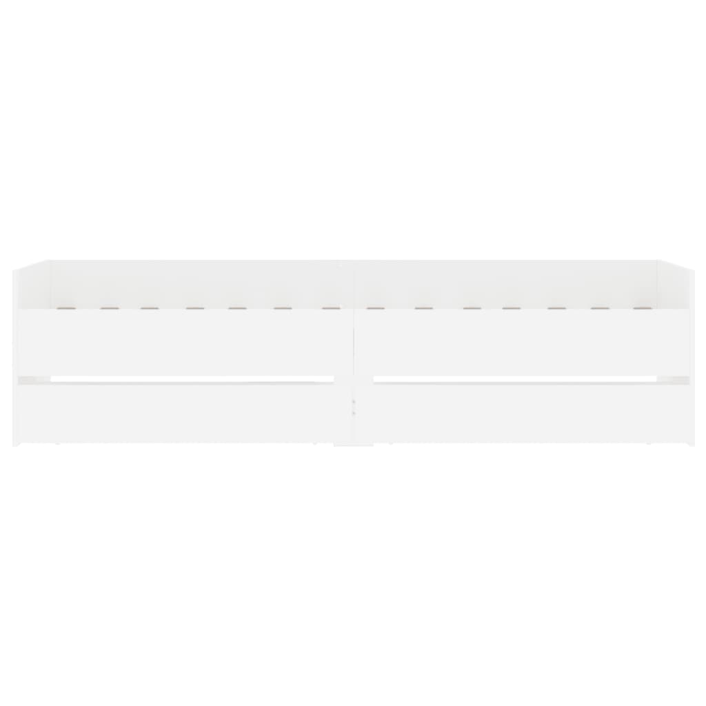 Bed Frame without Mattress White 75x190 cm Small Single Small Single