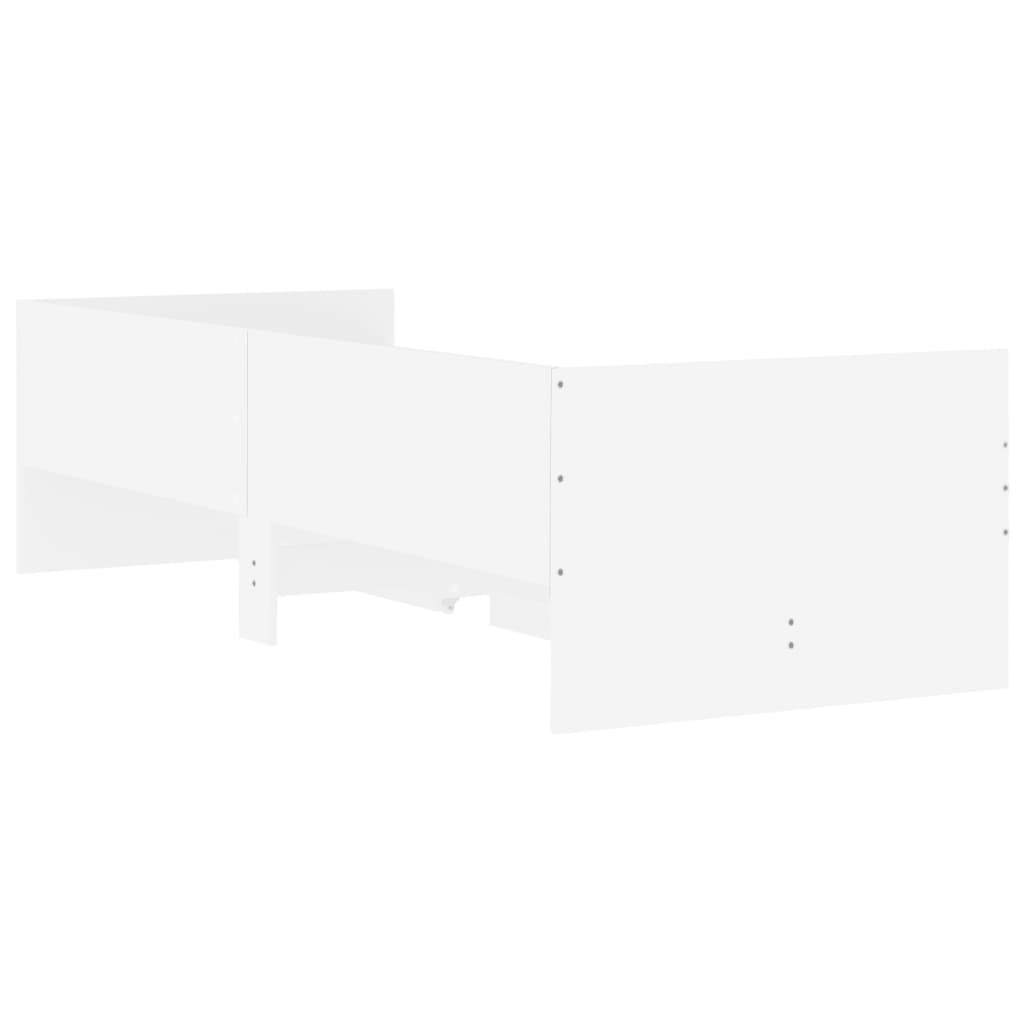 Bed Frame without Mattress White 75x190 cm Small Single Small Single