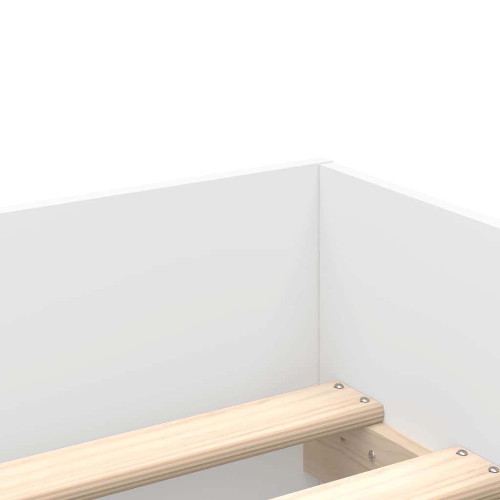 Bed Frame without Mattress White 75x190 cm Small Single Small Single