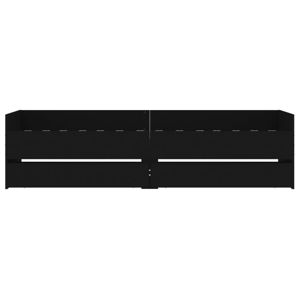 Bed Frame without Mattress Black 75x190 cm Small Single Small Single