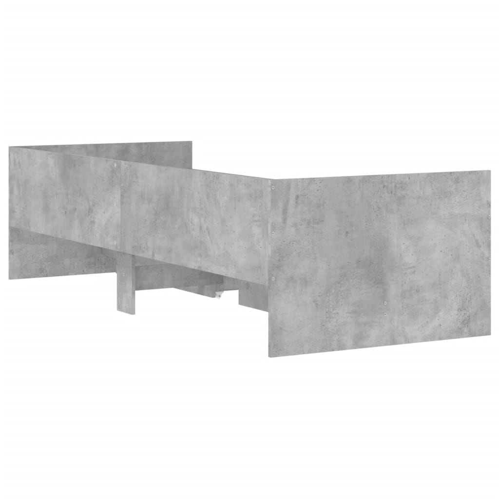Bed Frame without Mattress Concrete Grey 75x190 cm Small Single Small Single