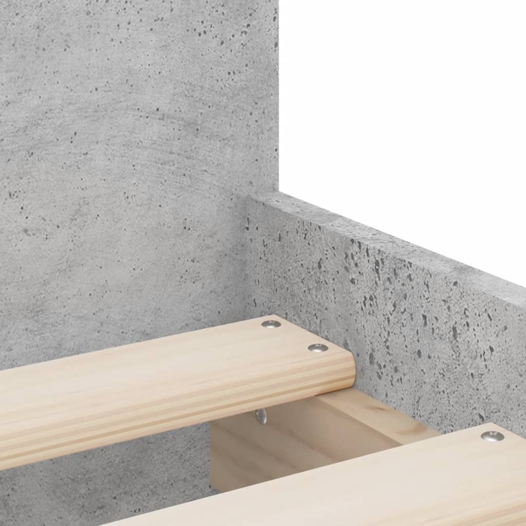 Bed Frame with Drawers without Mattress Concrete Grey 100x200 cm