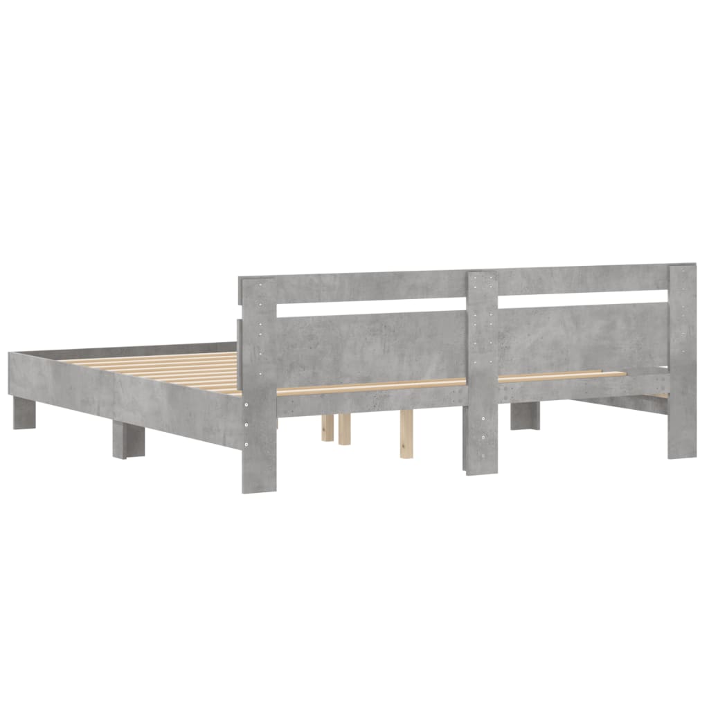 Bed Frame without Mattress Concrete Grey 200x200 cm