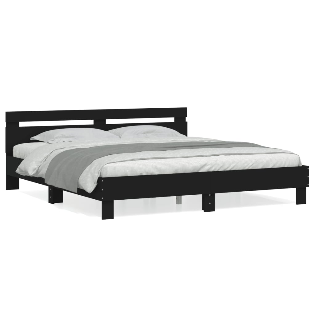 Modern Wooden Super King Size 1.8m Bed Frame Base With Headboard Wood Beds
