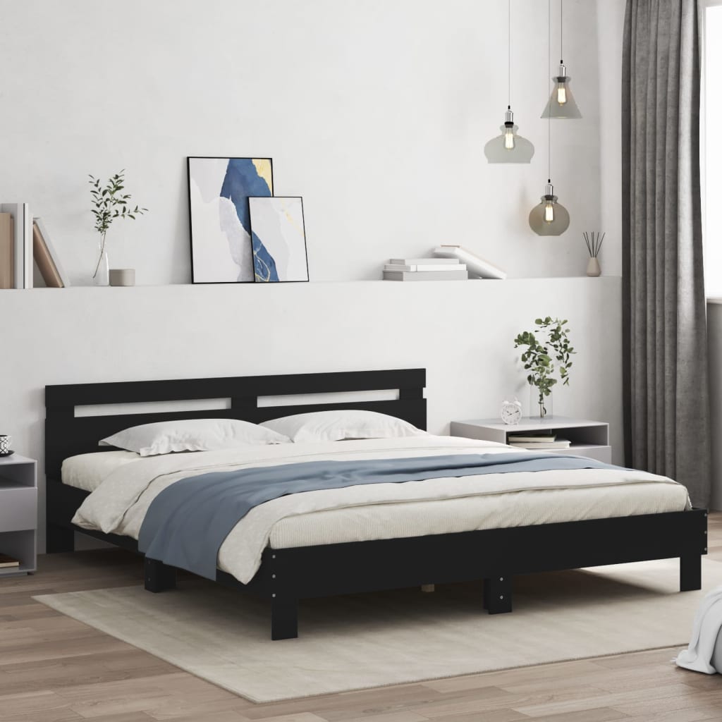 Modern Wooden Super King Size 1.8m Bed Frame Base With Headboard Wood Beds