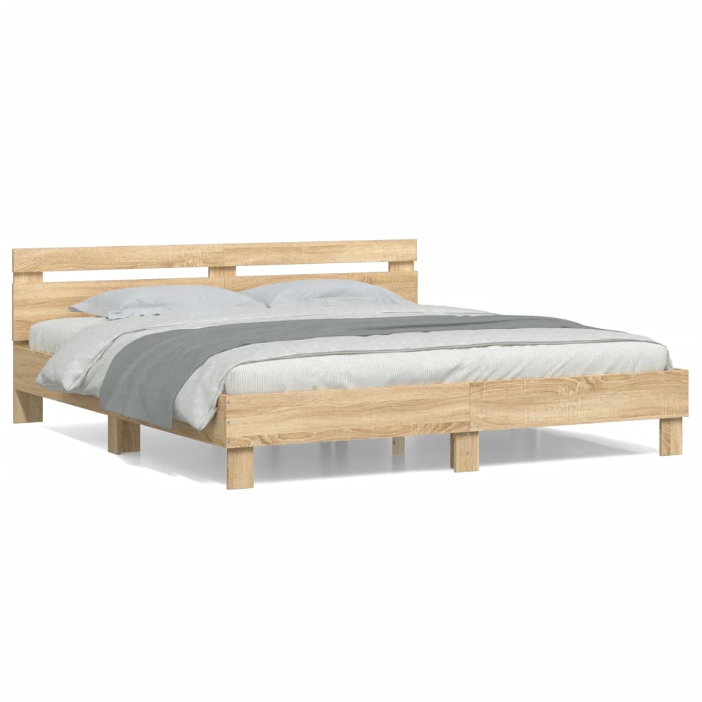 Modern Wooden Super King Size 1.8m Bed Frame Base With Headboard Wood Beds