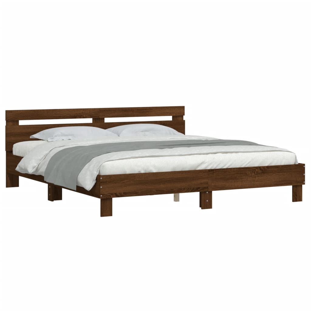 Modern Wooden Super King Size 1.8m Bed Frame Base With Headboard Wood Beds