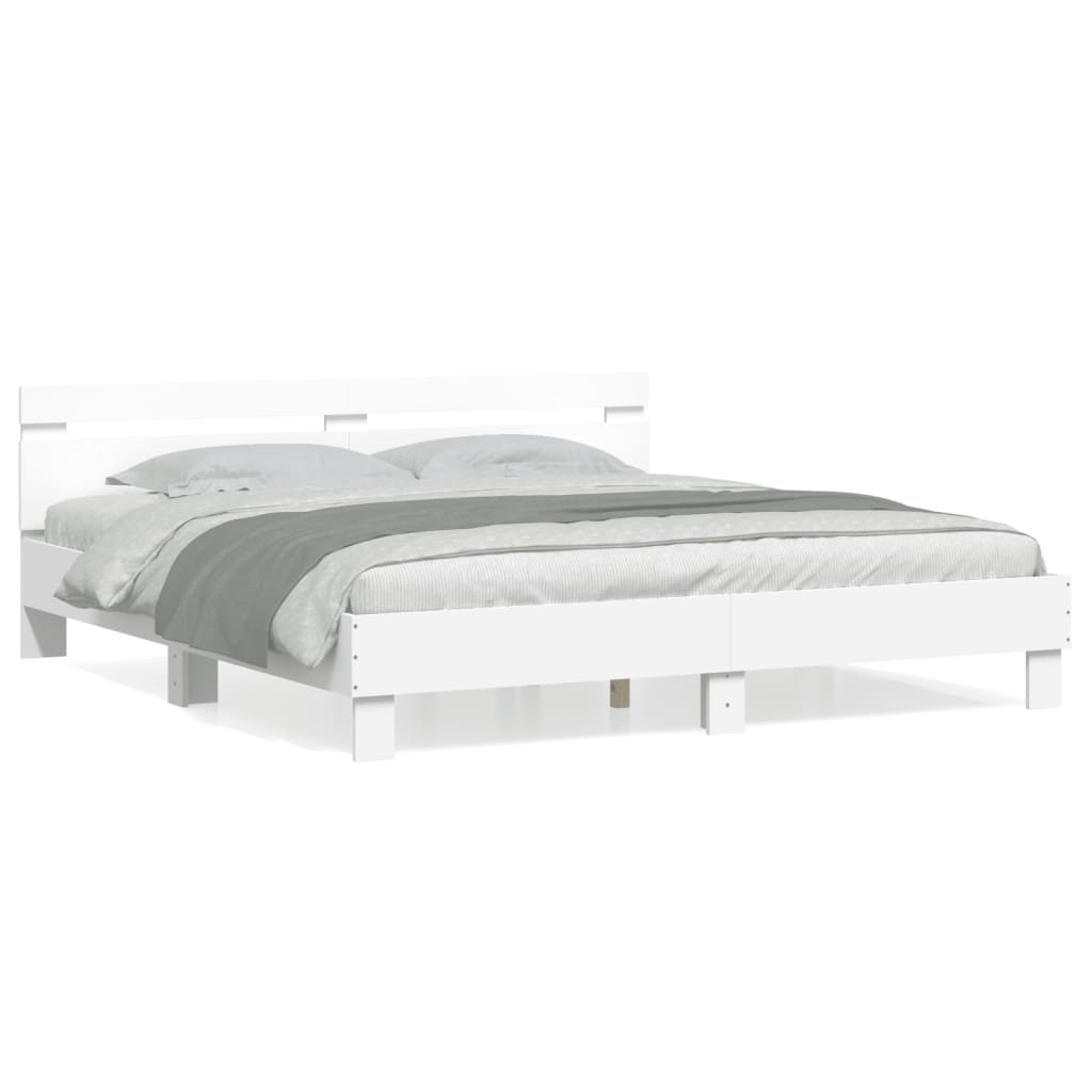 Modern Wooden Queen Size 1.6m Bed Frame Base With Headboard Wood Beds