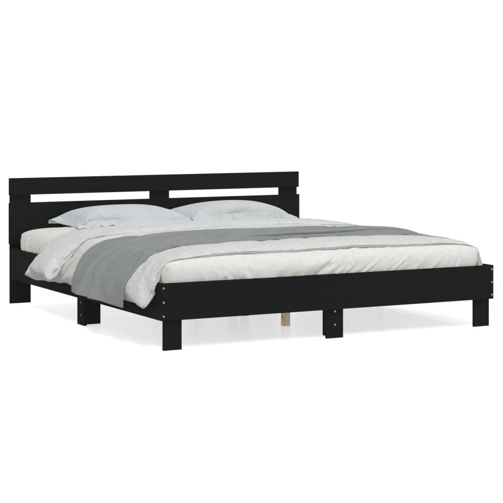 Modern Wooden Queen Size 1.6m Bed Frame Base With Headboard Wood Beds
