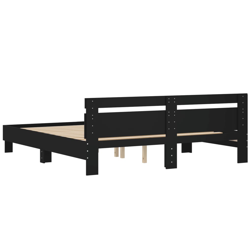 Modern Wooden Queen Size 1.6m Bed Frame Base With Headboard Wood Beds