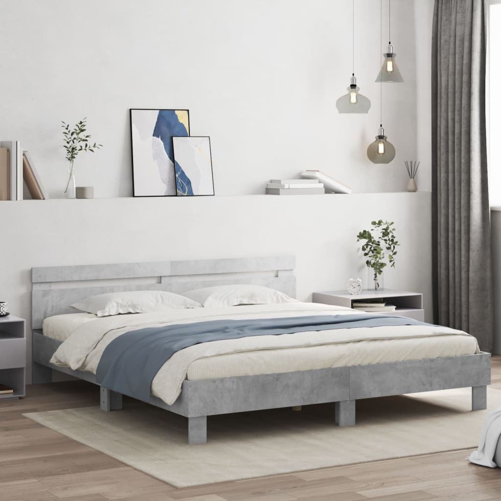 Modern Wooden Queen Size 1.6m Bed Frame Base With Headboard Wood Beds