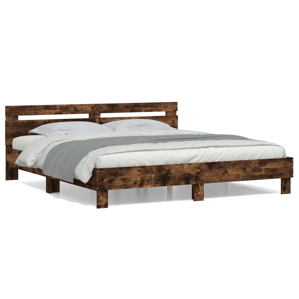 Modern Wooden Queen Size 1.6m Bed Frame Base With Headboard Wood Beds