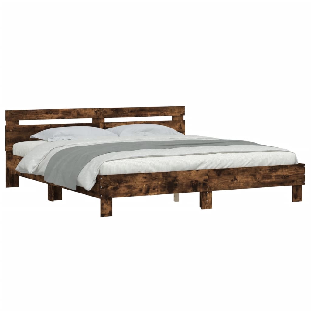 Modern Wooden Queen Size 1.6m Bed Frame Base With Headboard Wood Beds