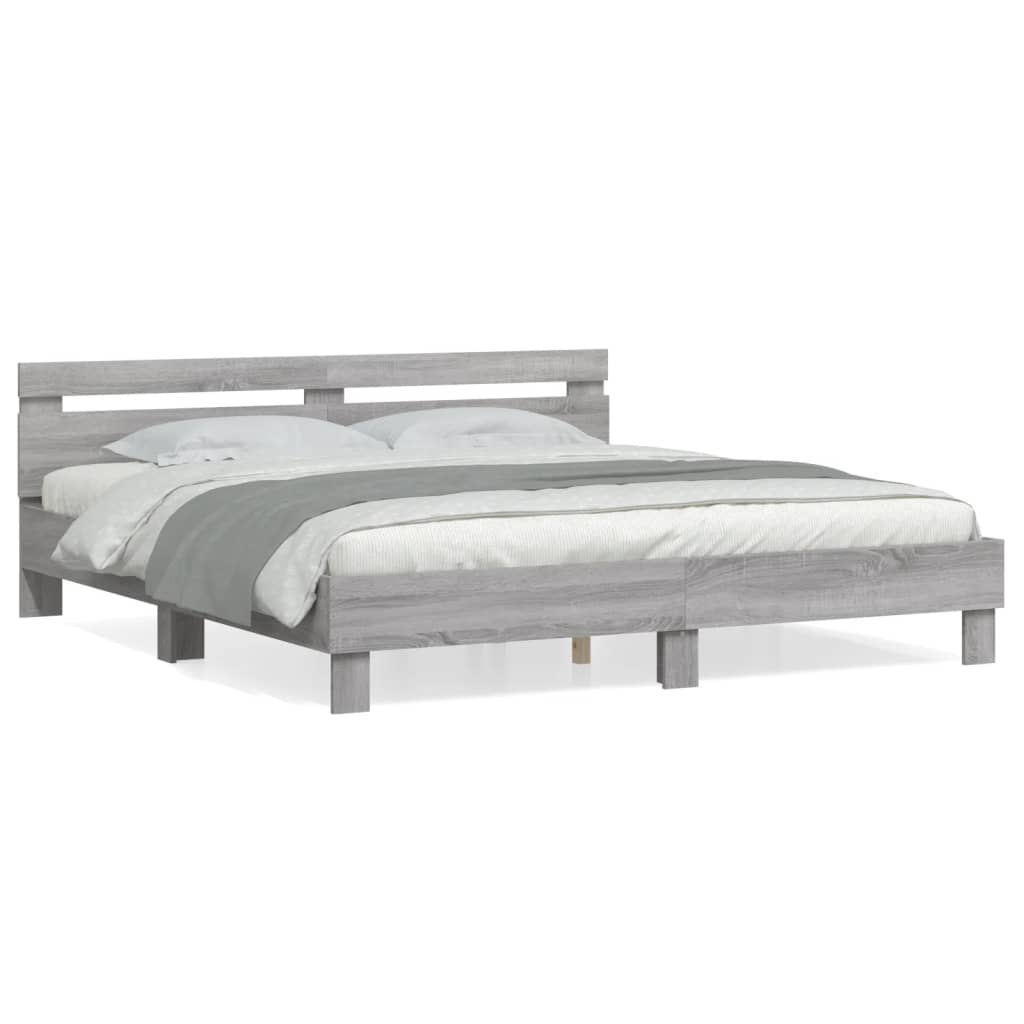 Modern Wooden Queen Size 1.6m Bed Frame Base With Headboard Wood Beds