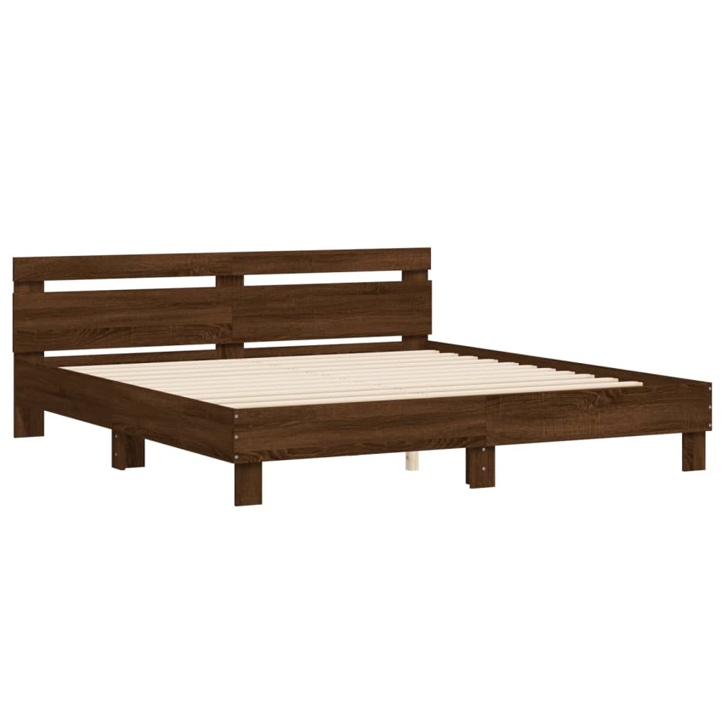 Modern Wooden Queen Size 1.6m Bed Frame Base With Headboard Wood Beds