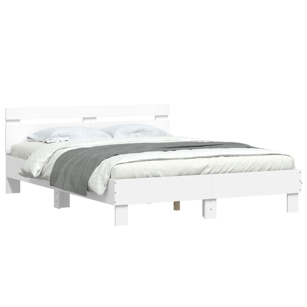 Modern Wooden King Size 1.5m Bed Frame Base With Headboard Wood Beds Solid