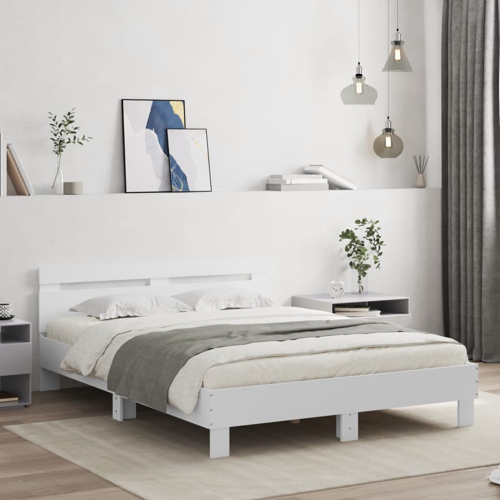 Modern Wooden King Size 1.5m Bed Frame Base With Headboard Wood Beds Solid