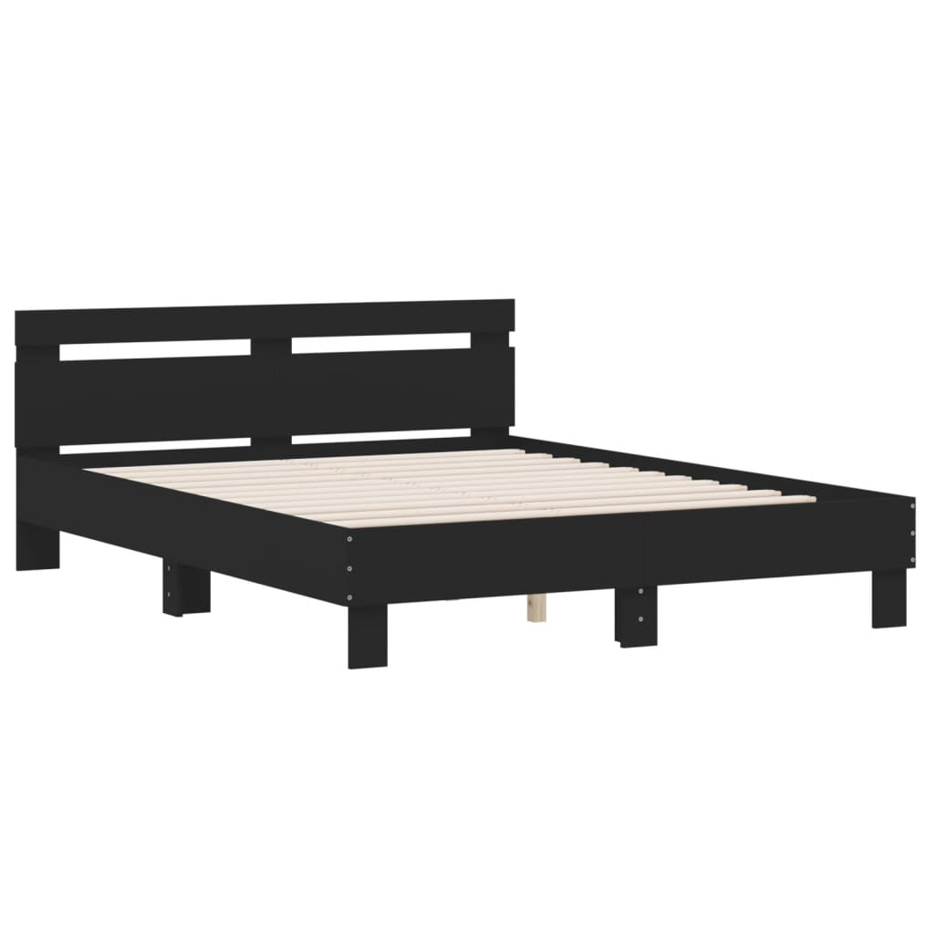 Modern Wooden King Size 1.5m Bed Frame Base With Headboard Wood Beds Solid