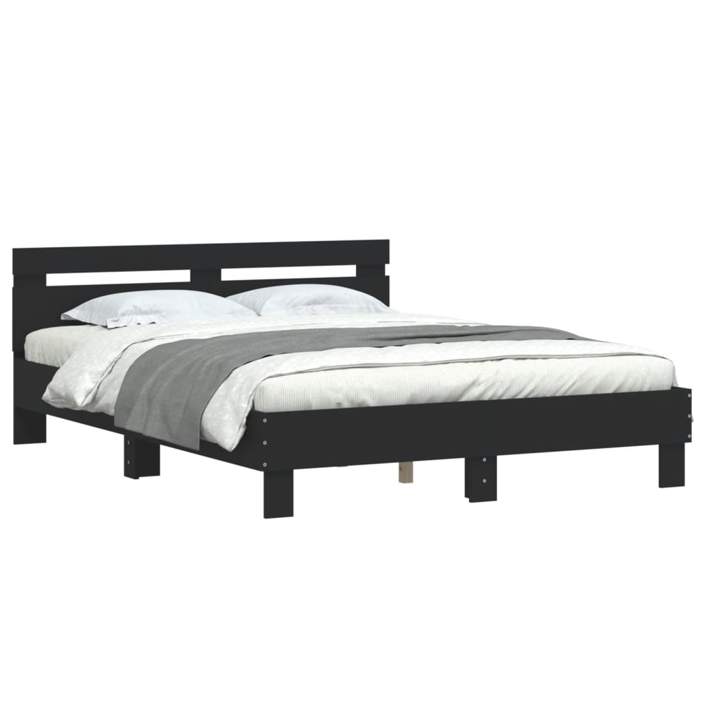 Modern Wooden King Size 1.5m Bed Frame Base With Headboard Wood Beds Solid