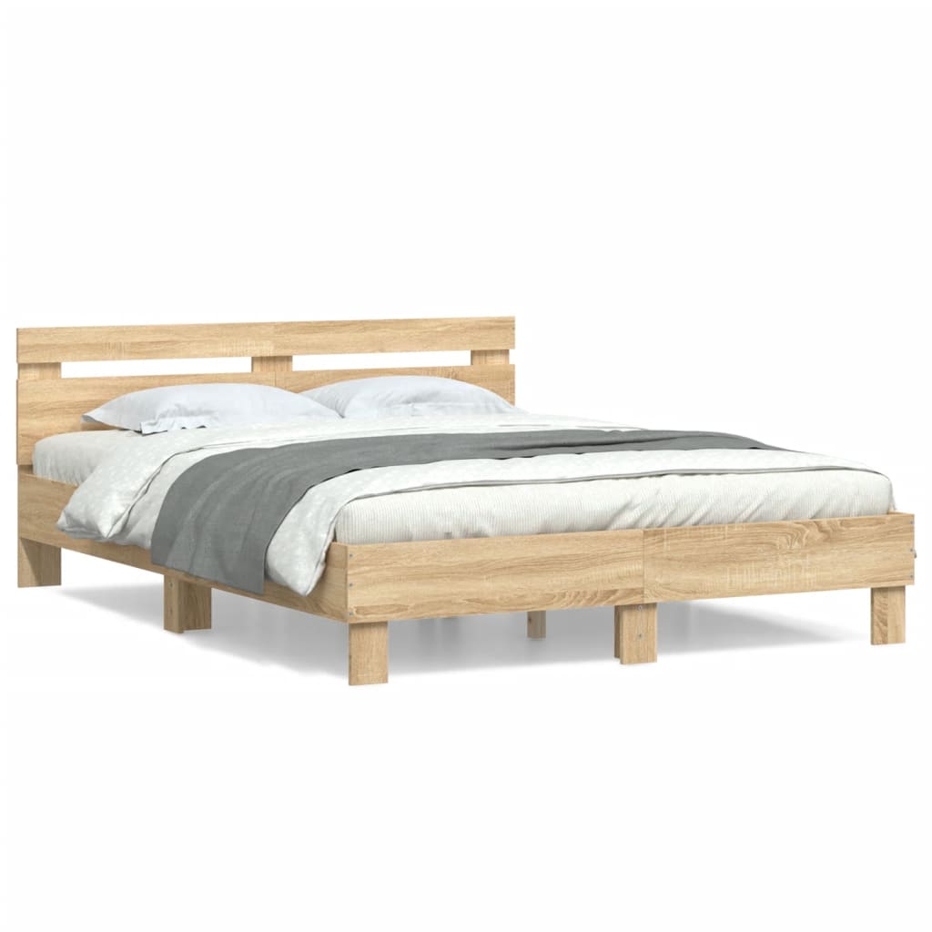 Modern Wooden King Size 1.5m Bed Frame Base With Headboard Wood Beds Solid