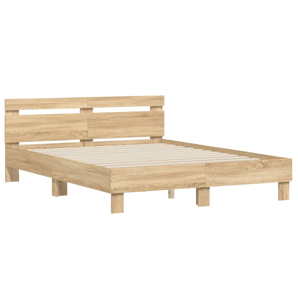 Modern Wooden King Size 1.5m Bed Frame Base With Headboard Wood Beds Solid