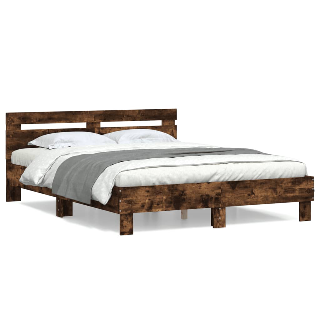 Modern Wooden King Size 1.5m Bed Frame Base With Headboard Wood Beds Solid