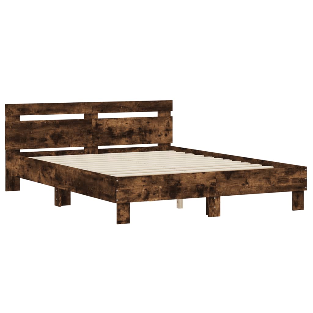 Modern Wooden King Size 1.5m Bed Frame Base With Headboard Wood Beds Solid