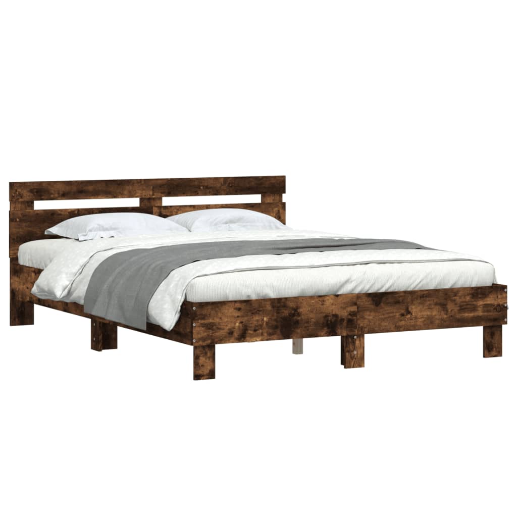 Modern Wooden King Size 1.5m Bed Frame Base With Headboard Wood Beds Solid